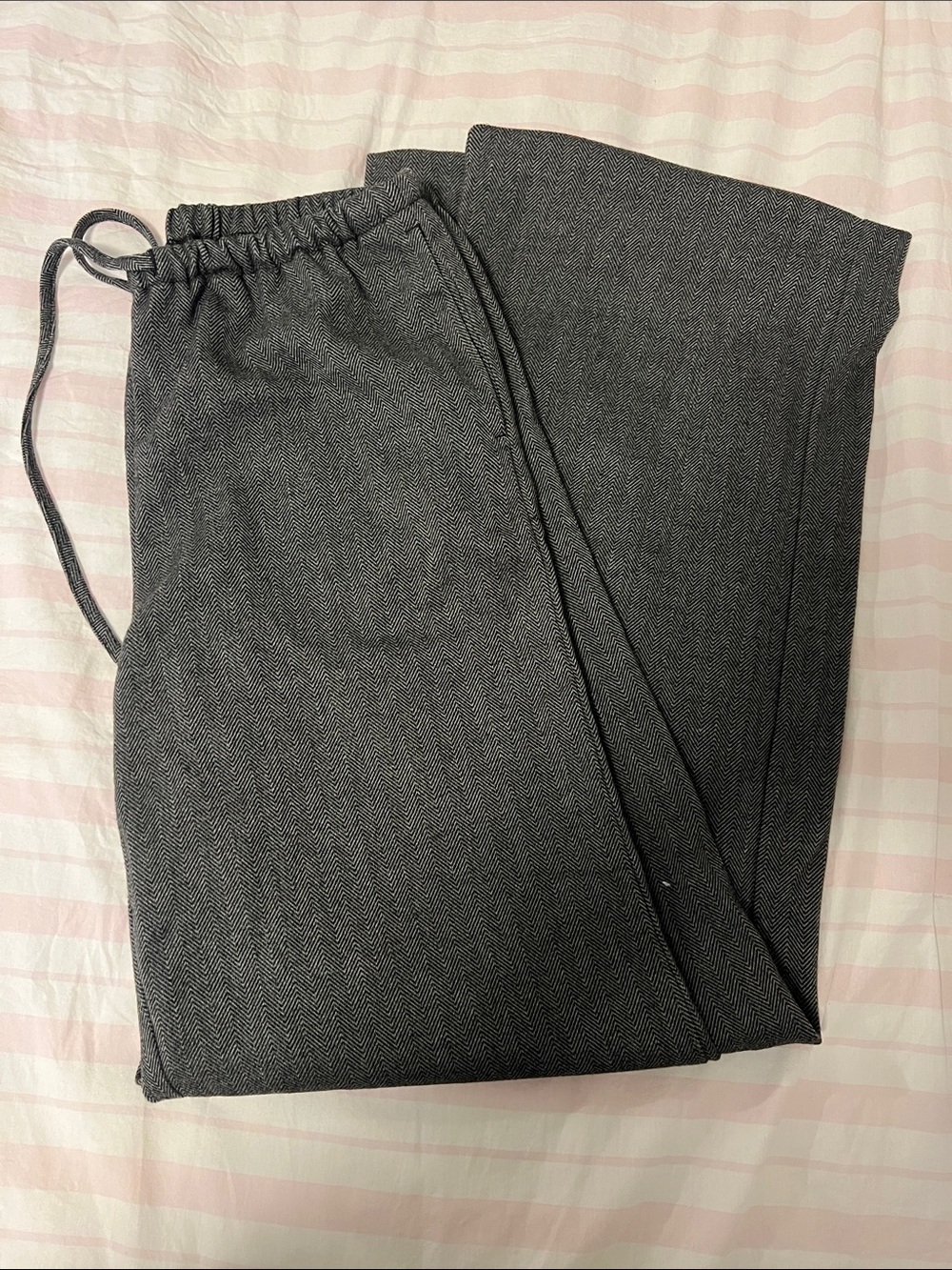 H&M Wide Leg Drawstring Pants - Charcoal Gray